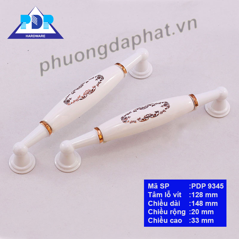Tay Nắm Tủ Gốm Sứ với hoa văn nhẹ nhàng