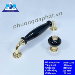 Tay Nắm Tủ Gốm Sứ với nền đen chủ đạo