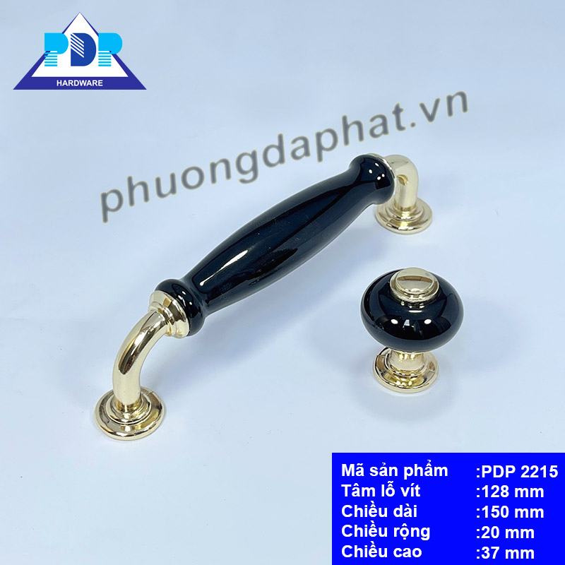 Tay Nắm Tủ Gốm Sứ với nền đen chủ đạo