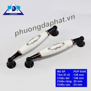 Tay Nắm Tủ Gốm Sứ với hoa văn nhẹ nhàng