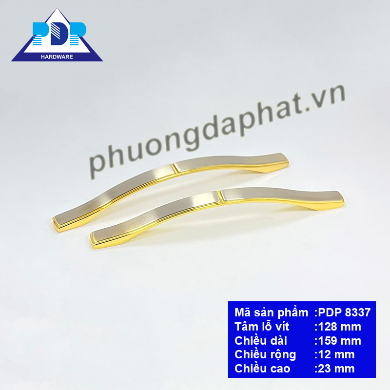 Tay Nắm Tủ Hiện Đại với sự kết hợp giữa màu bạc xước và vàng bóng tạo thành tổng thể hài hòa đẹp mắt thích hợp cho các tủ đặt trong phòng khách.