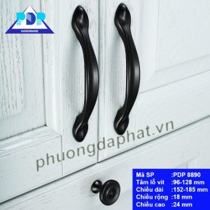 Tay nắm tủ dài màu đen PDP8890