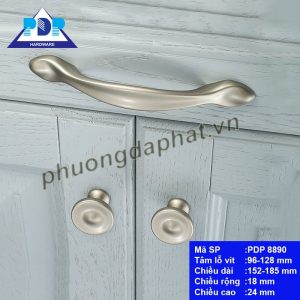 Tay nắm tủ dài màu bạc PDP8890
