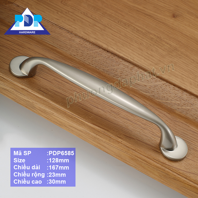 Tay Nắm Tủ Hợp Kim Kẽm thanh lịch với tay cầm cong bo tròn thu hẹp dần về hai đầu