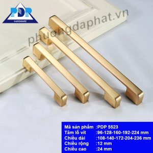 Tay Nắm Tủ Hợp Kim Kẽm cửa nội thất hiện đại với màu vàng xước