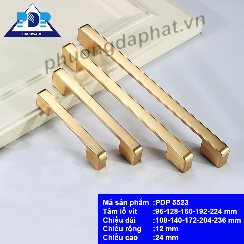 Tay Nắm Tủ Hợp Kim Kẽm cửa nội thất hiện đại với màu vàng xước
