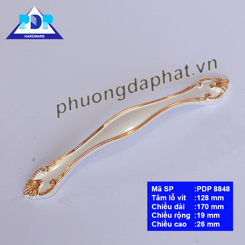 Tay Nắm Tủ Hợp Kim Kẽm với nét hoa văn được khắc họa tựa như những bông hoa chớm nở phía hai đầu
