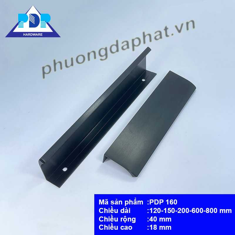 Tay Nắm Tủ Hợp Kim Nhôm nội thất hiện đại với màu đen chải xước