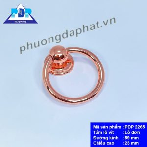 Tay Nắm Tủ Khoen Tròn với màu vàng hồng tạo hiệu ứng bắt mắt. Dễ dàng lắp đặt lau chùi