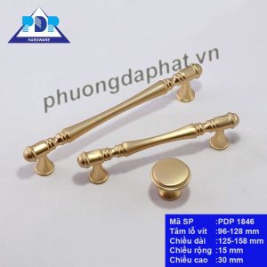 Tay nắm tủ cổ điển màu vàng xước PDP1846