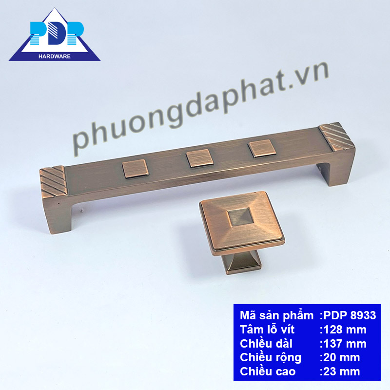 Tay Nắm Tủ Hợp Kim Kẽm với kết cấu khối vuông