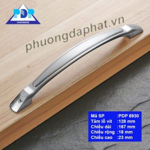 Tay Nắm Tủ ấn tượng về diện mạo khi kết hợp màu bạc xước ở thân với màu bạc bóng