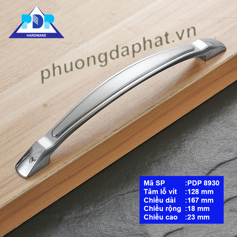 Tay Nắm Tủ ấn tượng về diện mạo khi kết hợp màu bạc xước ở thân với màu bạc bóng