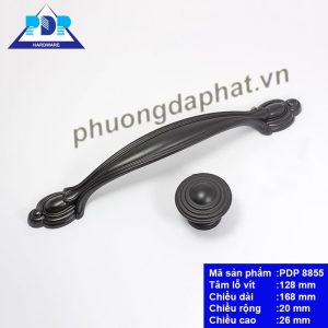 Tay Nắm Tủ Tân Cổ Điển PDP8855 Tay nắm tủ tân cổ điển màu đen mờ PDP8855
