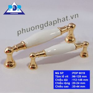 Tay Nắm Tủ Gốm Sứ PDP9019 — Tân Cổ Điển Châu Âu, Vàng Bóng & Sứ Trắng Hoa Văn Tay nắm tủ gốm sứ PDP9019