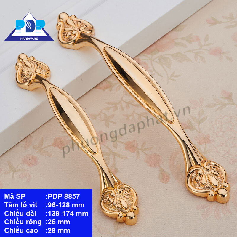 Tay Nắm Tủ Tân Cổ Điển nét hoa văn được khắc họa tựa như những bông hoa chớm nở phía hai đầu