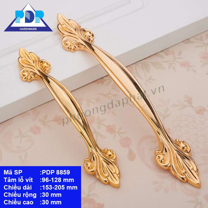 Tay Nắm Tủ Tân Cổ Điển với nét hoa văn được khắc họa ở hai đầu liên kết