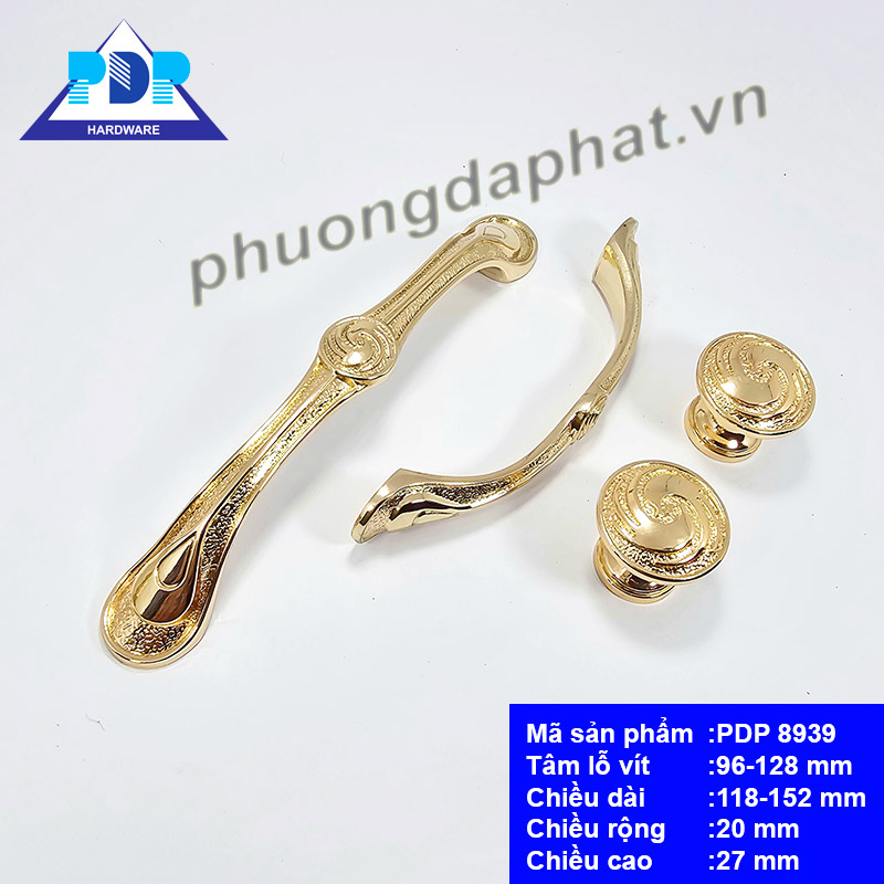 Tay Nắm Tủ Tân Cổ Điển Màu Vàng Bóng PDP8939