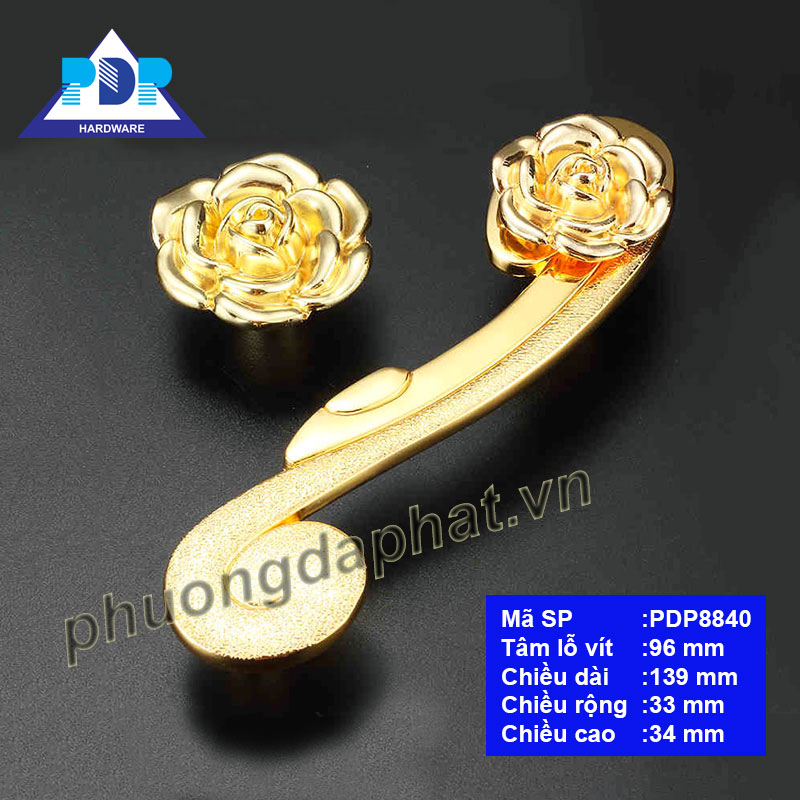 Tay Nắm Tủ Tân Cổ Điển rấn tượng về diện mạo với hình hoa hồng
