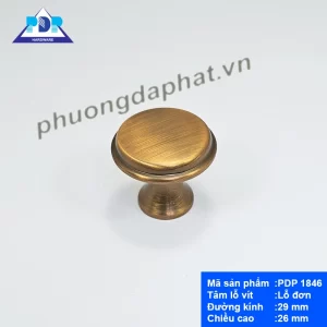 Núm tay nắm tủ màu cafe chất liệu hợp kim kẽm pdp1846