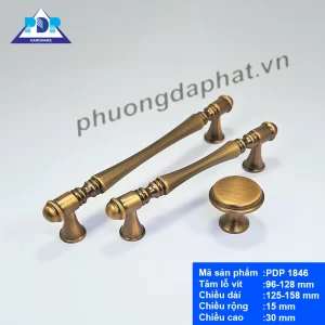 Tay nắm tủ cổ điển màu cafe chất liệu hợp kim kẽm PDP1846