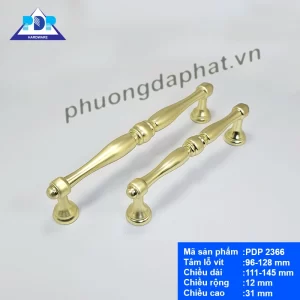 Tay nắm tủ cổ điển chất liệu hợp kim kẽm màu vàng mờ pdp2366