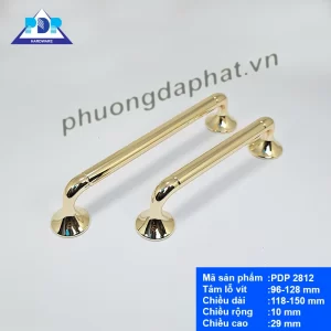 Tay nắm tủ hiện đại màu vàng bóng chất liệu hợp kim kẽm pdp2812