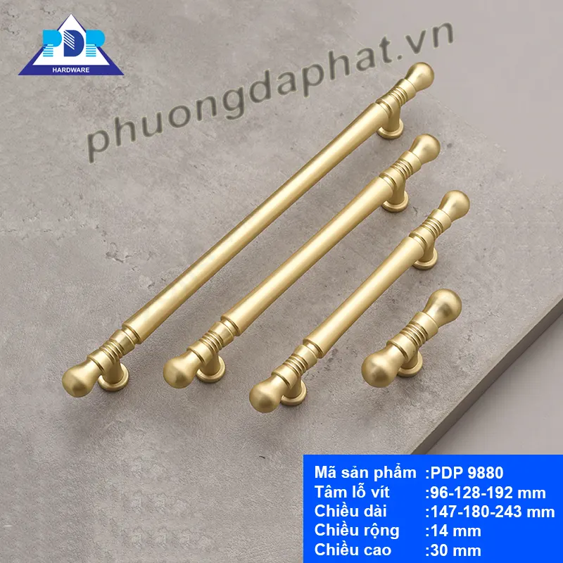 Tay Nắm Tủ Màu Vàng Xước PDP9880