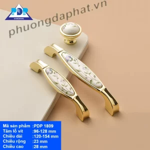 Tay Nắm Tủ Sứ Hoa Văn PDP1809