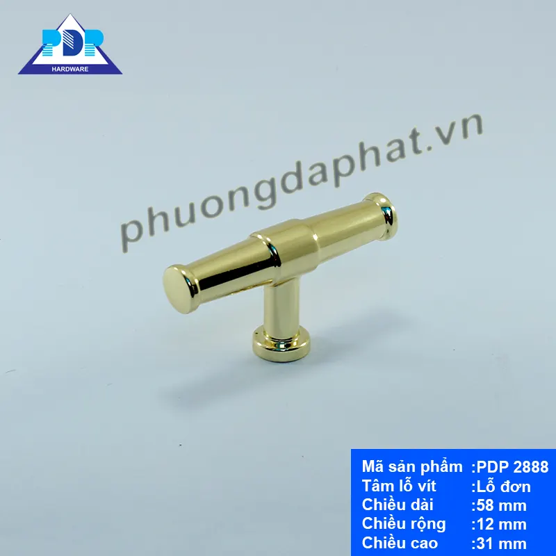 Núm Tay Nắm Tủ Vàng Bóng PDP2888