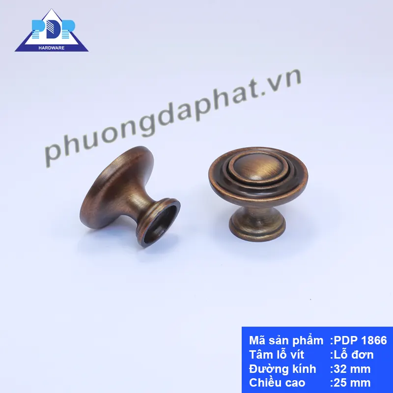 Núm Tủ Cổ Điển PDP1866 — Màu Đồng Cổ Hợp Kim Kẽm Cao Cấp Núm Tủ Cổ Điển PDP1866 — Màu Đồng Cổ Hợp Kim Kẽm Cao Cấp 1